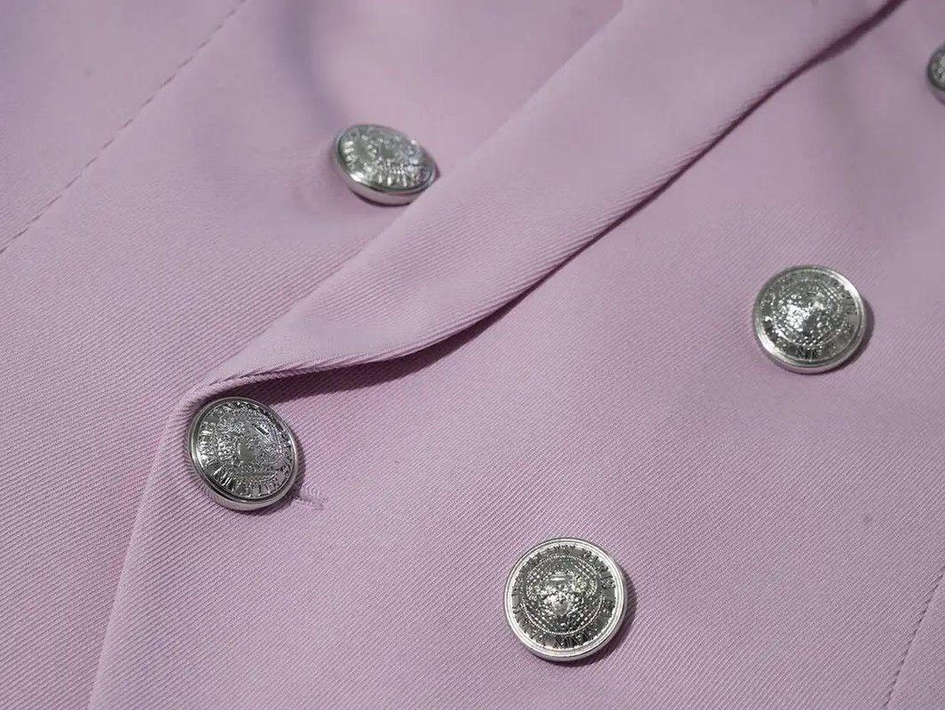 Balmain Balmain Pink Cotton Women's Jacket 0089 Size M / US 6-8 / IT 42-44 - 4 Thumbnail