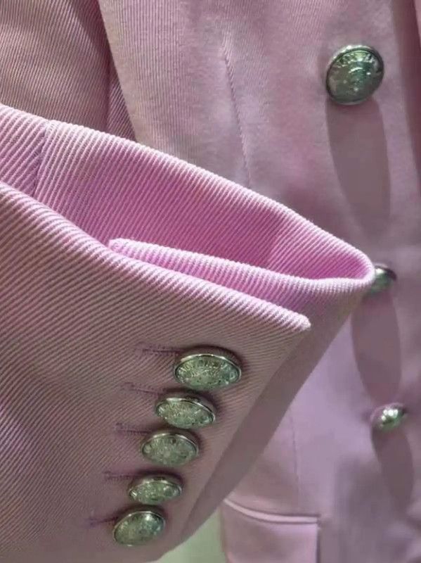 Balmain Balmain Pink Cotton Women's Jacket 0089 Size M / US 6-8 / IT 42-44 - 9 Thumbnail
