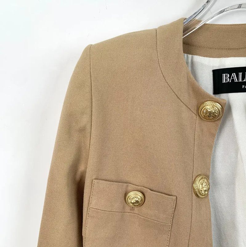 Balmain Balmain Brown Cotton Women's Jacket 0089 Size XXS / US 00 / IT 34 - 3 Thumbnail