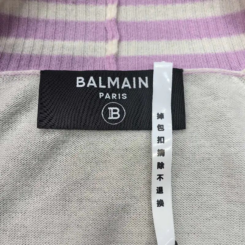 Balmain Balmain White Women’s Cardigan with Pink Details 0089 Size XS / US 0-2 / IT 36-38 - 6 Thumbnail