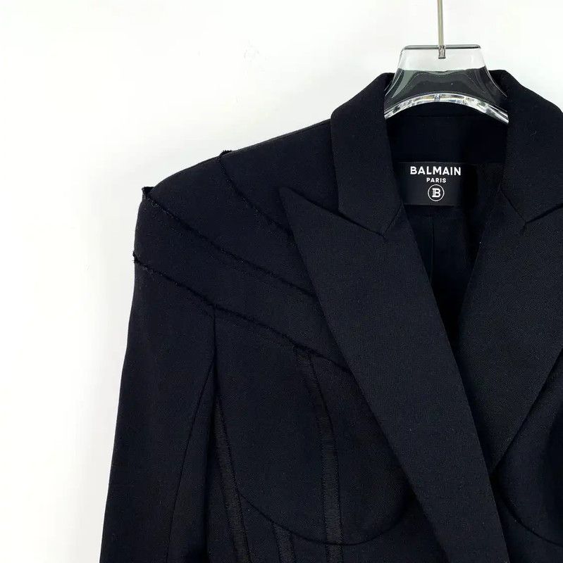 Balmain Balmain Black Wool Lady's Jacket Size S 0089 Size S / US 4 / IT 40 - 3 Thumbnail