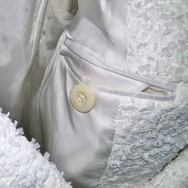 Balmain Balmain White Cotton Blend Ladies Coat 0089 Size S / US 4 / IT 40 - 6 Thumbnail