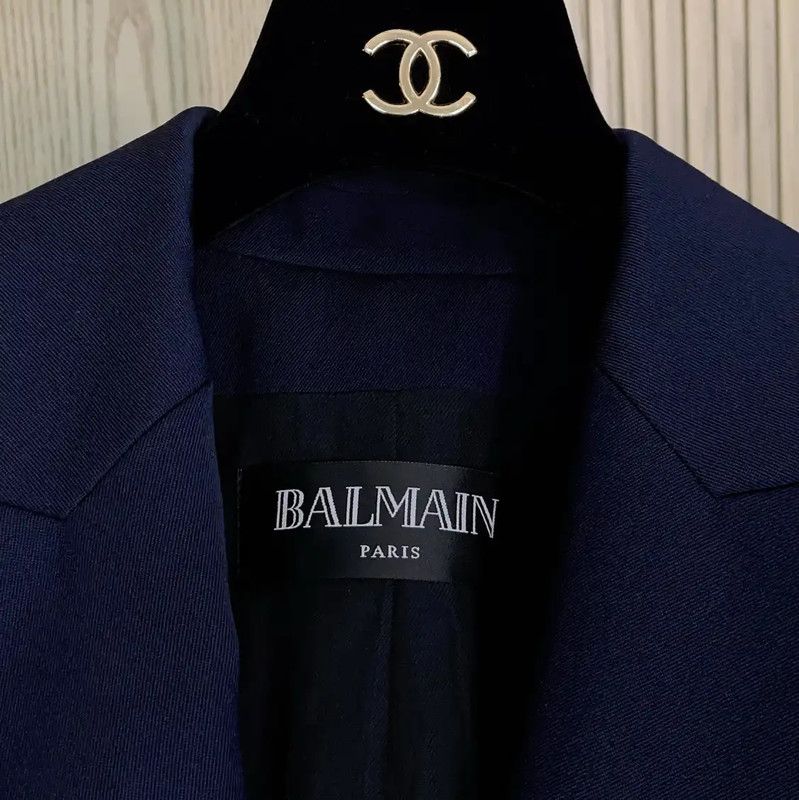 Balmain Balmain Navy Wool Double-Breasted Women's Jacket 0089 Size S / US 4 / IT 40 - 8 Thumbnail