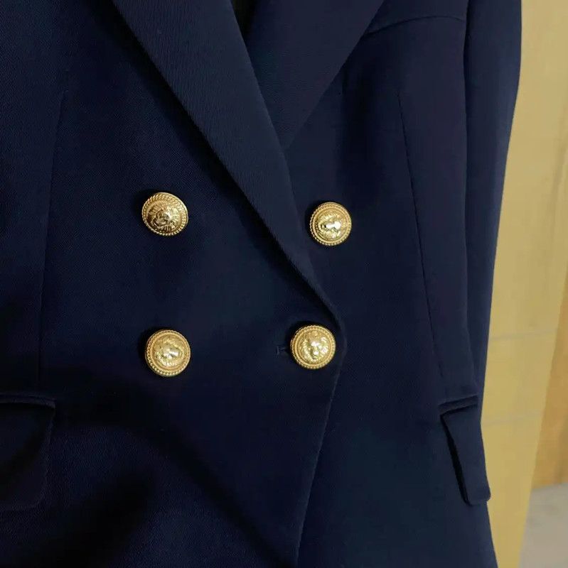 Balmain Balmain Navy Wool Double-Breasted Women's Jacket 0089 Size S / US 4 / IT 40 - 7 Thumbnail