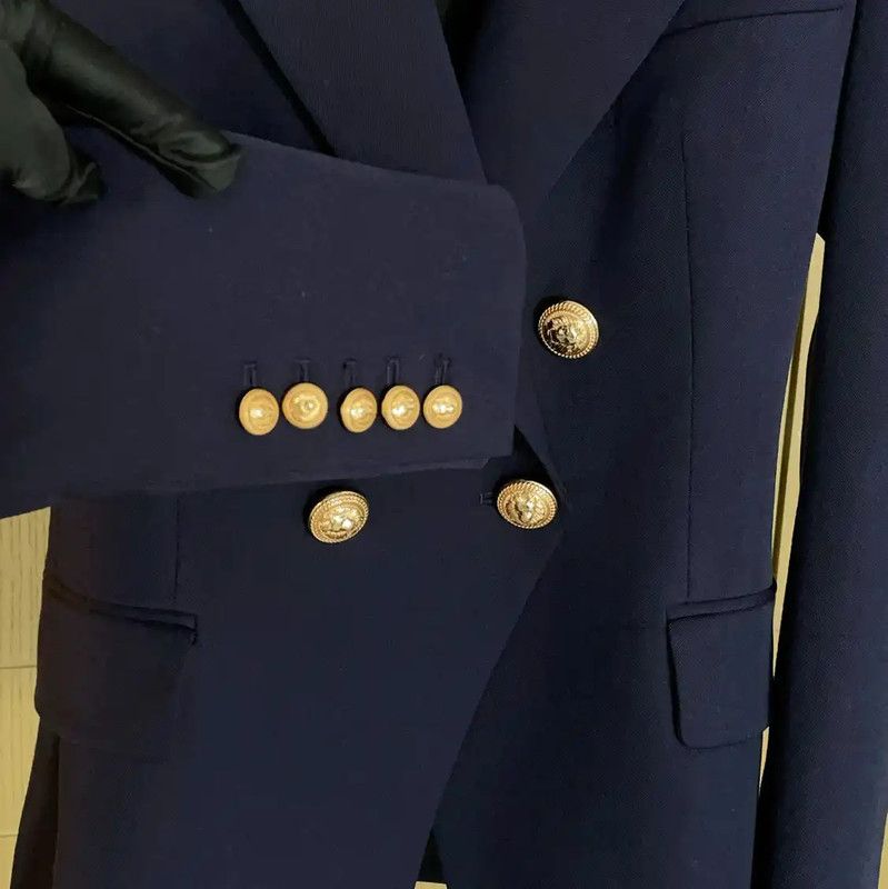 Balmain Balmain Navy Wool Double-Breasted Women's Jacket 0089 Size S / US 4 / IT 40 - 5 Thumbnail