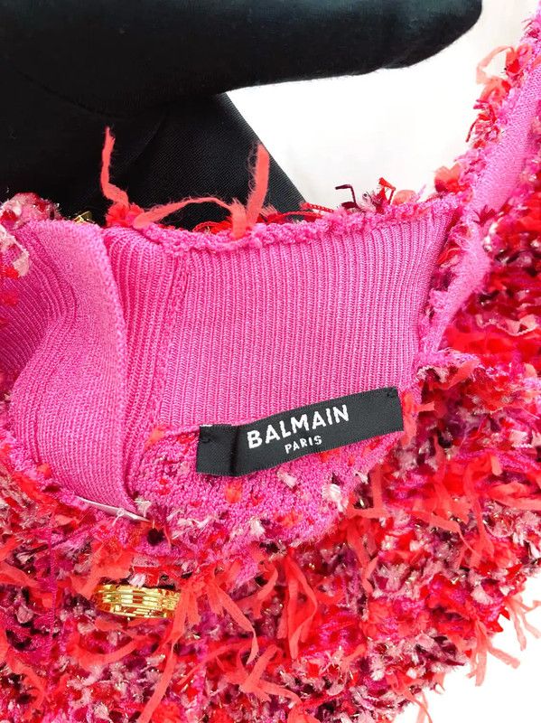 Balmain Balmain Summer Red Polyester Women’s Cropped T-shirt 0089 Size S / US 4 / IT 40 - 8 Thumbnail