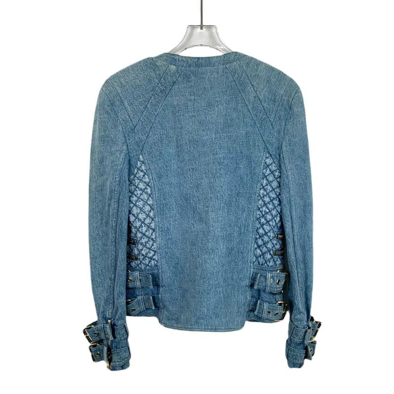 Balmain Balmain Blue Cotton Women's Jacket 0089 Size XS / US 0-2 / IT 36-38 - 2 Thumbnail