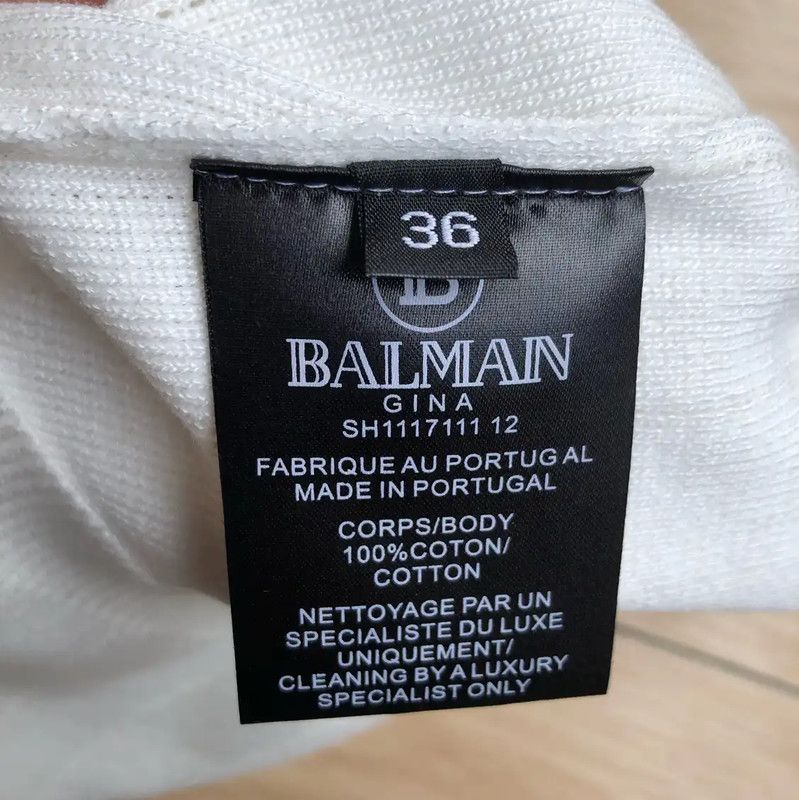 Balmain Balmain White Cotton Women's Skirt 0089 Size 23" - 3 Thumbnail