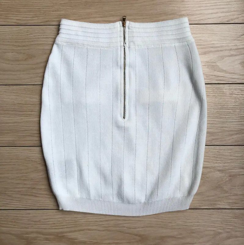 Balmain Balmain White Cotton Women's Skirt 0089 Size 23" - 2 Thumbnail