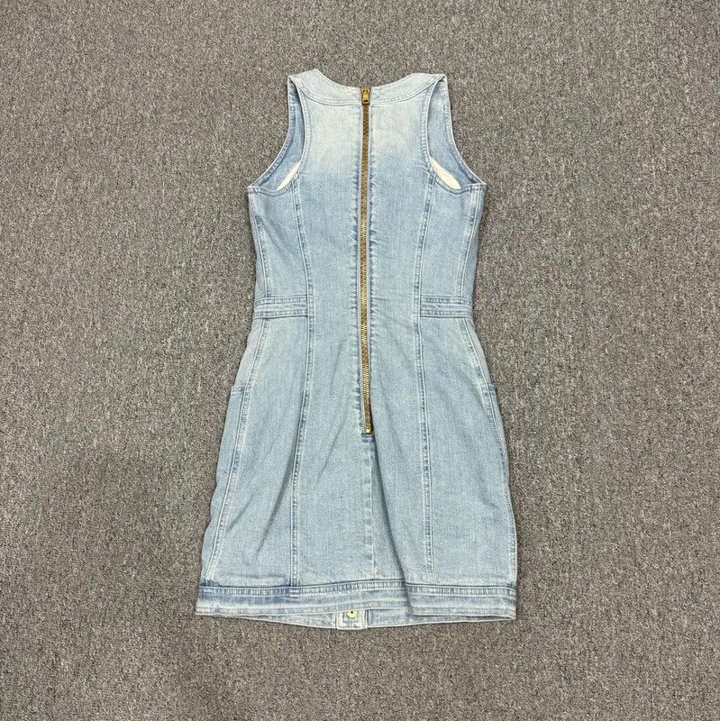 Balmain Balmain Blue Denim Dress for Women 0089 Size S / US 4 / IT 40 - 2 Thumbnail