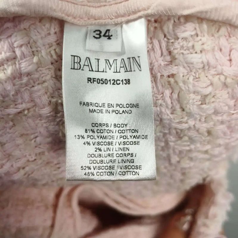 Balmain Balmain Light Pink Women's Midi Skirt 0089 Size 23" - 4 Thumbnail
