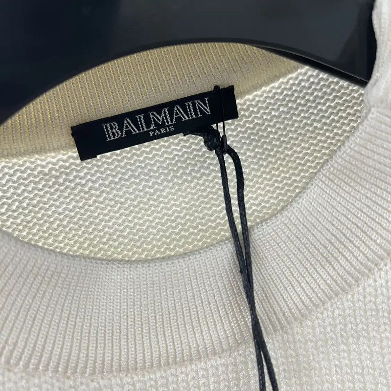 Balmain Balmain Striped Knit Sweater for Women 0089 Size S / US 4 / IT 40 - 4 Thumbnail