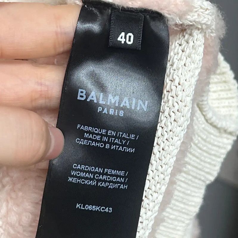 Balmain Balmain Pink Wool Women's Cardigan L Size 0089 Size L / US 10 / IT 46 - 4 Thumbnail