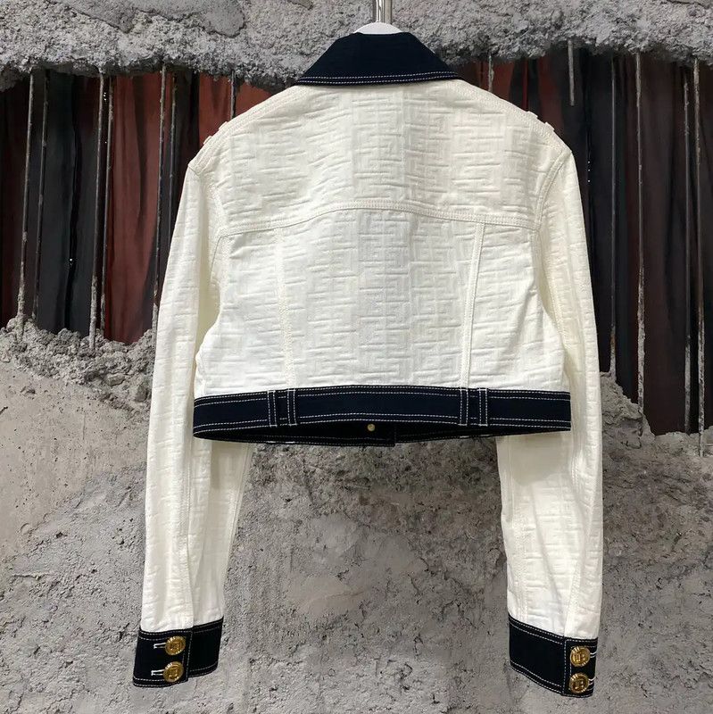 Balmain Balmain Women's Cropped Jacket in White 0089 Size ONE SIZE - 2 Thumbnail