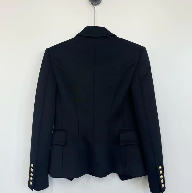 Balmain Balmain Women's Black Double-Breasted Jacket 0089 Size S / US 4 / IT 40 - 2 Thumbnail