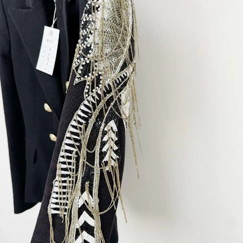 Balmain Balmain Spring Autumn Black Women's Trench Coat 0089 Size S / US 4 / IT 40 - 4 Thumbnail