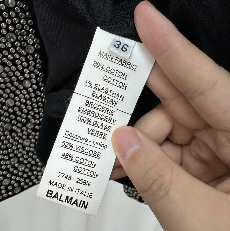 Balmain Balmain Black Cotton Blend Logo Jacket 0089 Size S / US 4 / IT 40 - 6 Thumbnail