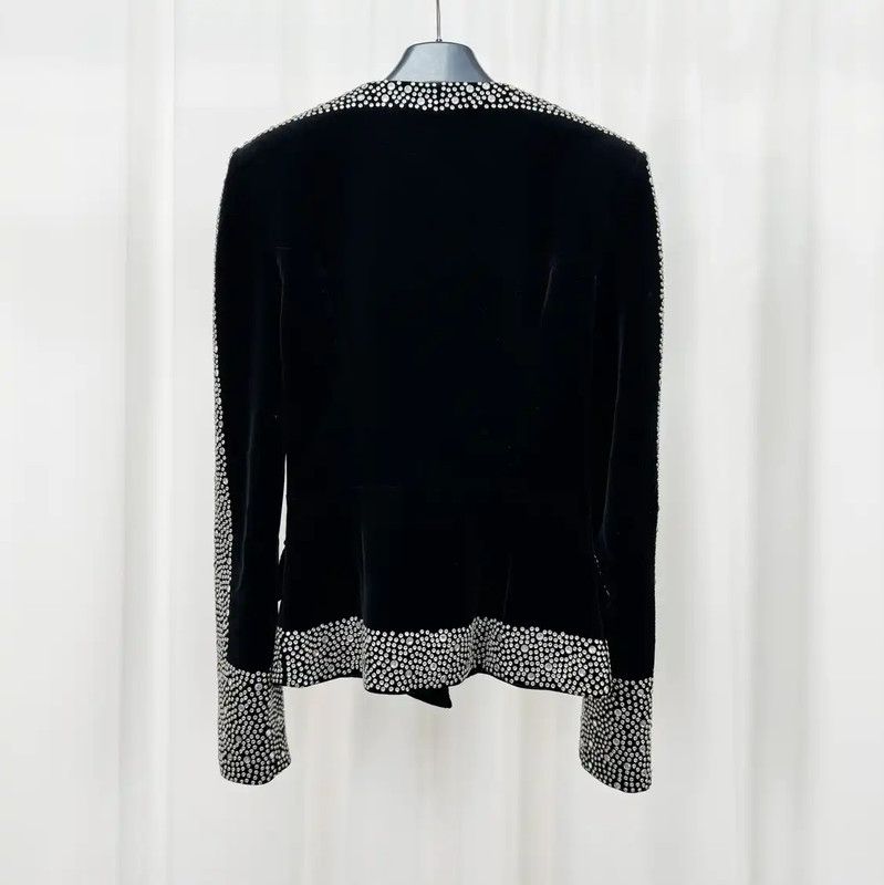 Balmain Balmain Black Cotton Blend Logo Jacket 0089 Size S / US 4 / IT 40 - 2 Thumbnail