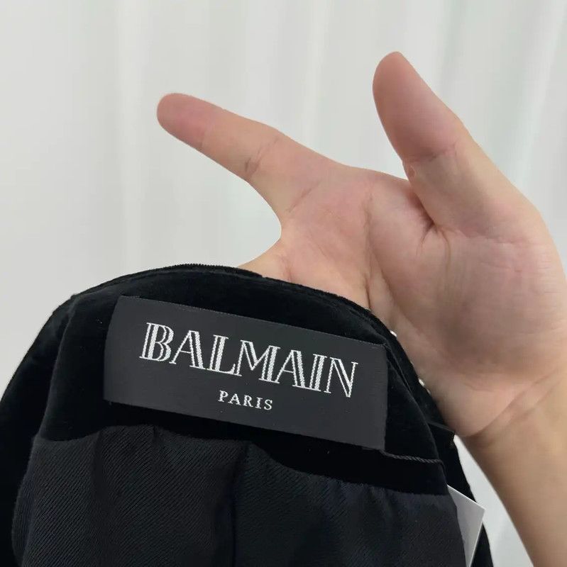 Balmain Balmain Black Cotton Blend Logo Jacket 0089 Size S / US 4 / IT 40 - 5 Thumbnail