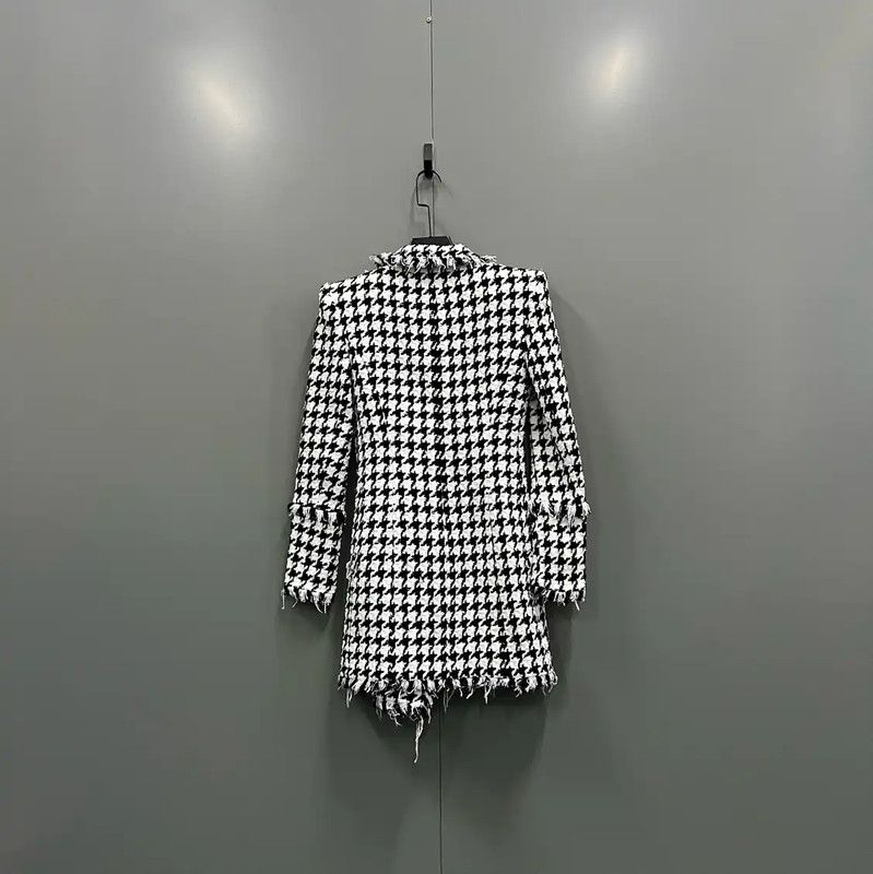 Balmain Balmain Grey Cotton Long Coat for Women 0089 Size ONE SIZE - 2 Thumbnail