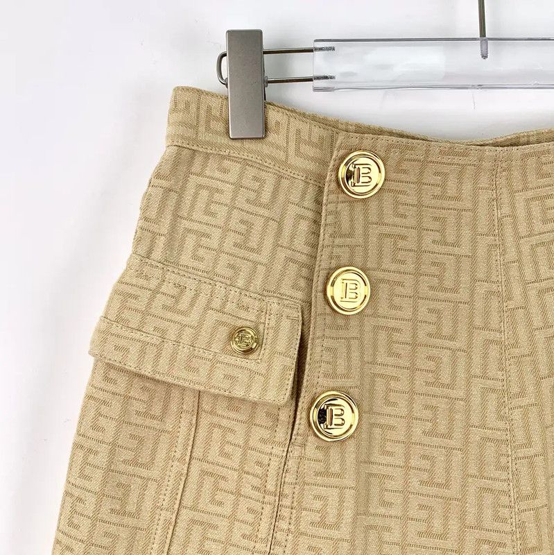 Balmain Balmain Beige Cotton Women's Shorts 0089 Size 28" / US 6 / IT 42 - 3 Thumbnail