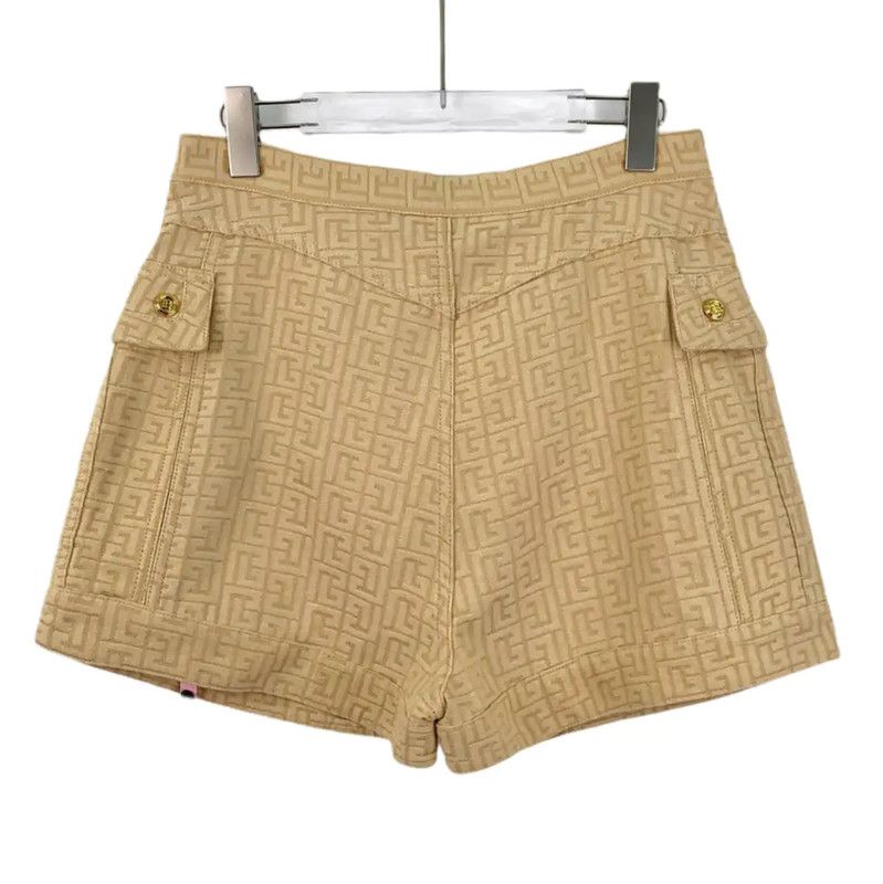 Balmain Balmain Beige Cotton Women's Shorts 0089 Size 28" / US 6 / IT 42 - 2 Thumbnail