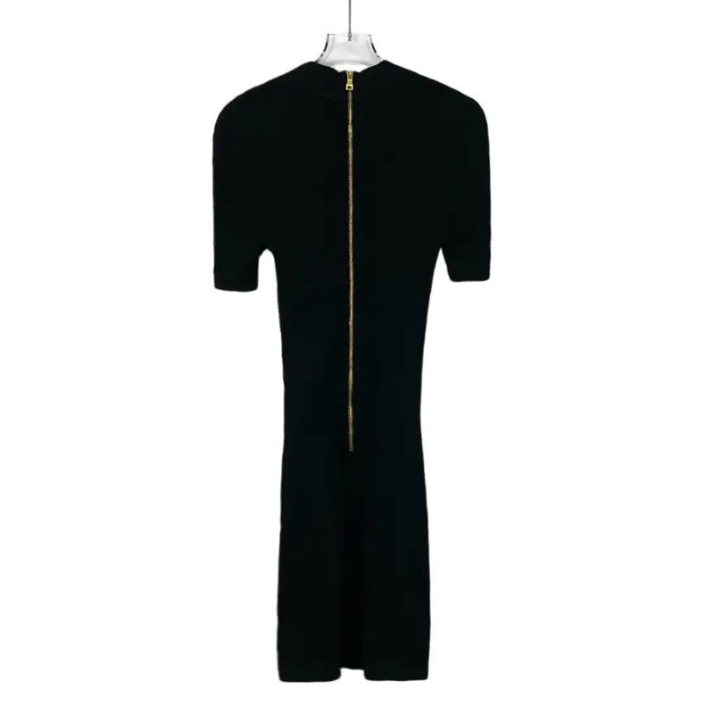 Balmain Balmain Women's Short Sleeve Black Dress 0089 Size XXS / US 00 / IT 34 - 2 Thumbnail