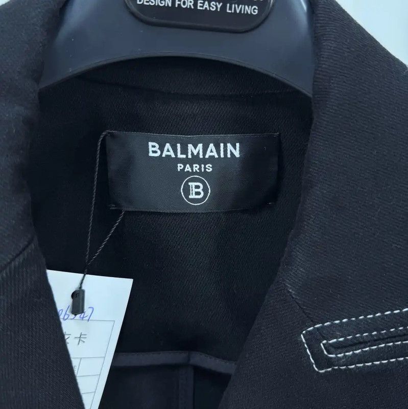 Balmain Balmain Black Denim Logo Jacket for Women 0089 Size XS / US 0-2 / IT 36-38 - 5 Thumbnail