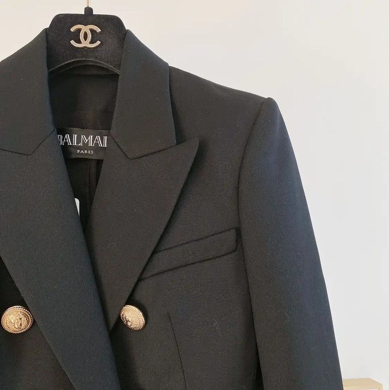 Balmain Balmain Black Fabric Women's Jacket in Size XS 0089 Size XS / US 0-2 / IT 36-38 - 5 Thumbnail