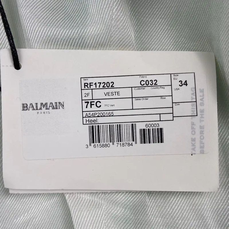 Balmain Balmain Mint Green Cotton Women's Jacket 0089 Size S / US 4 / IT 40 - 8 Thumbnail