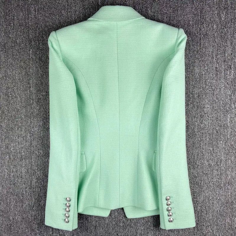 Balmain Balmain Mint Green Cotton Women's Jacket 0089 Size S / US 4 / IT 40 - 2 Thumbnail