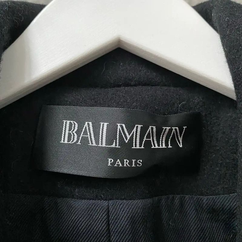 Balmain Balmain Black Wool Long Coat for Women 0089 Size ONE SIZE - 5 Thumbnail
