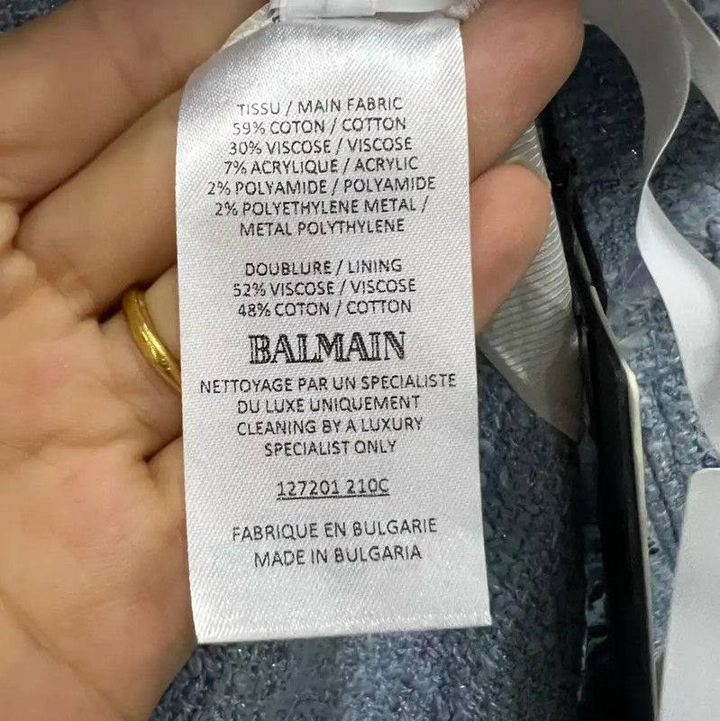 Balmain Balmain Blue Cotton Women's Jacket 0089 Size ONE SIZE - 4 Thumbnail