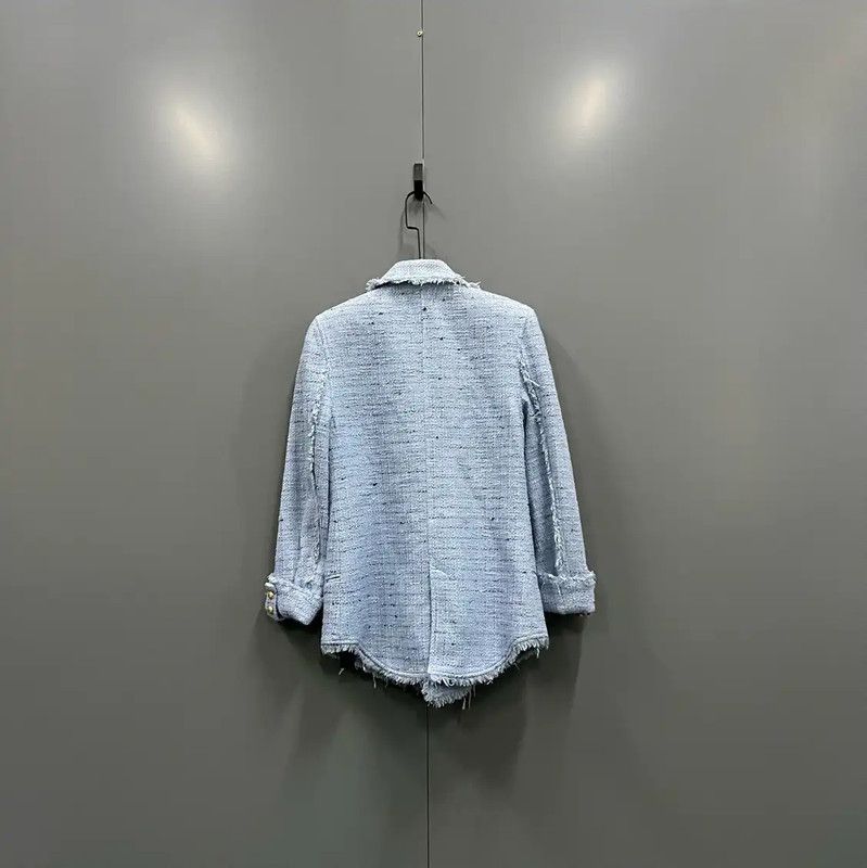 Balmain Balmain Blue Cotton Women's Jacket 0089 Size ONE SIZE - 3 Thumbnail