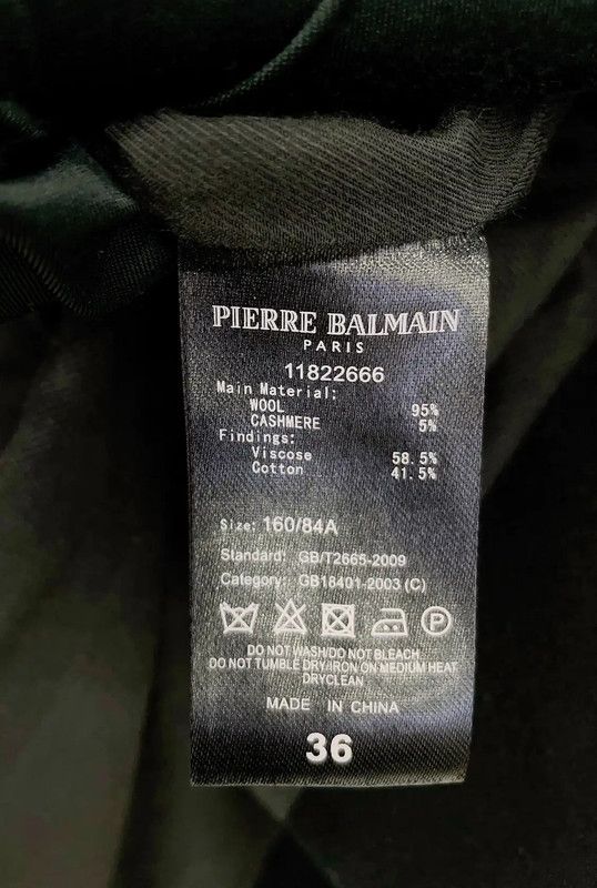 Balmain Balmain Women's Wool Black Coat 0089 Size S / US 4 / IT 40 - 10 Thumbnail