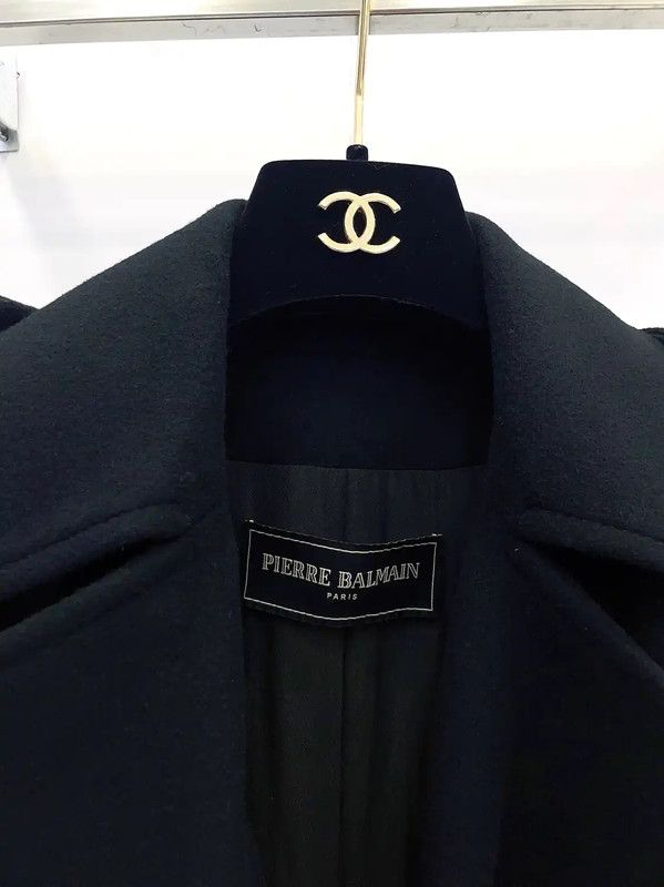 Balmain Balmain Women's Wool Black Coat 0089 Size S / US 4 / IT 40 - 3 Thumbnail