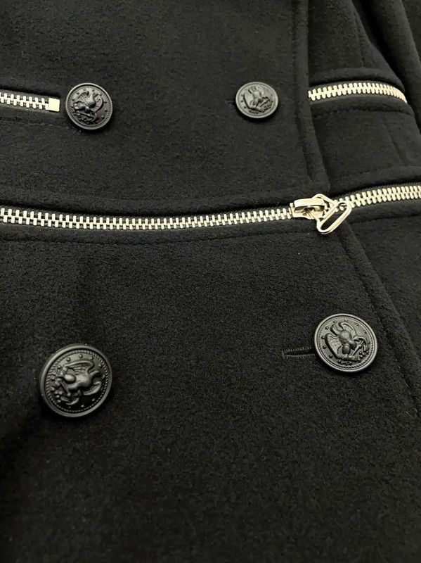Balmain Balmain Women's Wool Black Coat 0089 Size S / US 4 / IT 40 - 9 Thumbnail