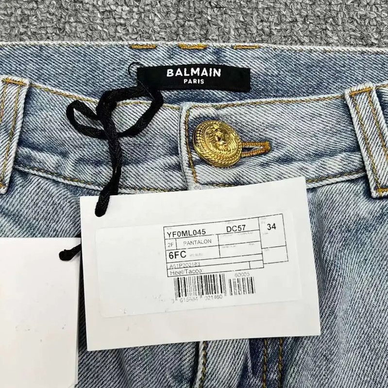 Balmain Balmain Light Blue Cotton Women's Jeans Size S 0089 Size 24" / US 00 / IT 34 - 3 Thumbnail