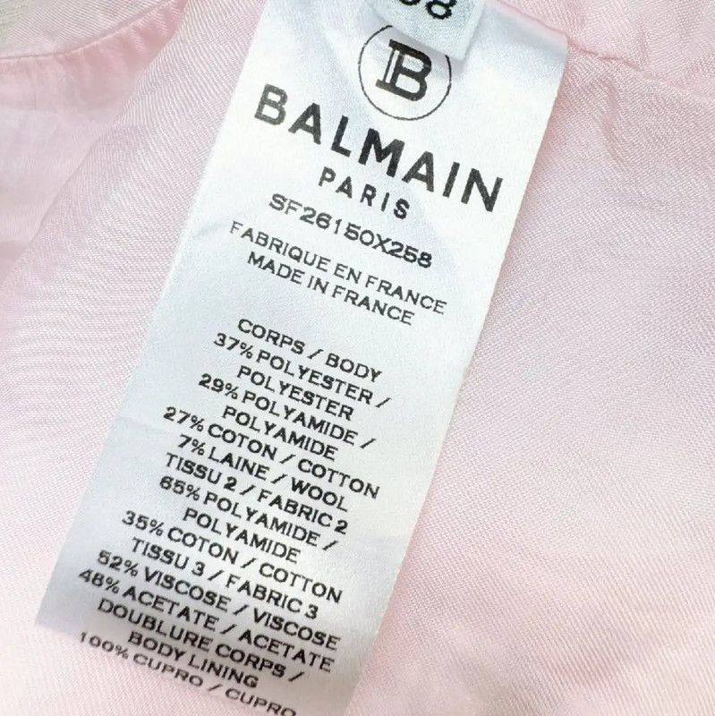 Balmain Balmain Pink Wool Blend Dress for Women 0089 Size S / US 4 / IT 40 - 5 Thumbnail
