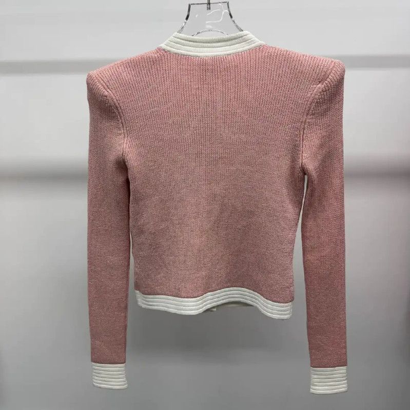 Balmain Balmain Pink Cardigan for Women 0089 Size M / US 6-8 / IT 42-44 - 2 Thumbnail