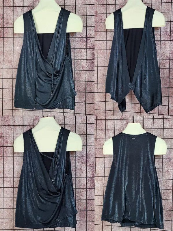 Balmain Balmain Black Sleeveless Summer Top for Women 0089 Size S / US 4 / IT 40 - 5 Thumbnail