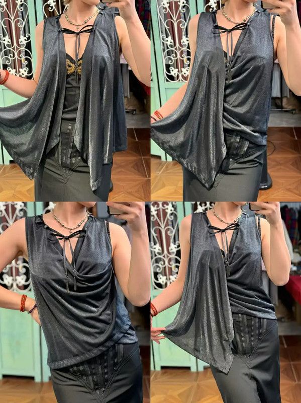 Balmain Balmain Black Sleeveless Summer Top for Women 0089 Size S / US 4 / IT 40 - 4 Thumbnail