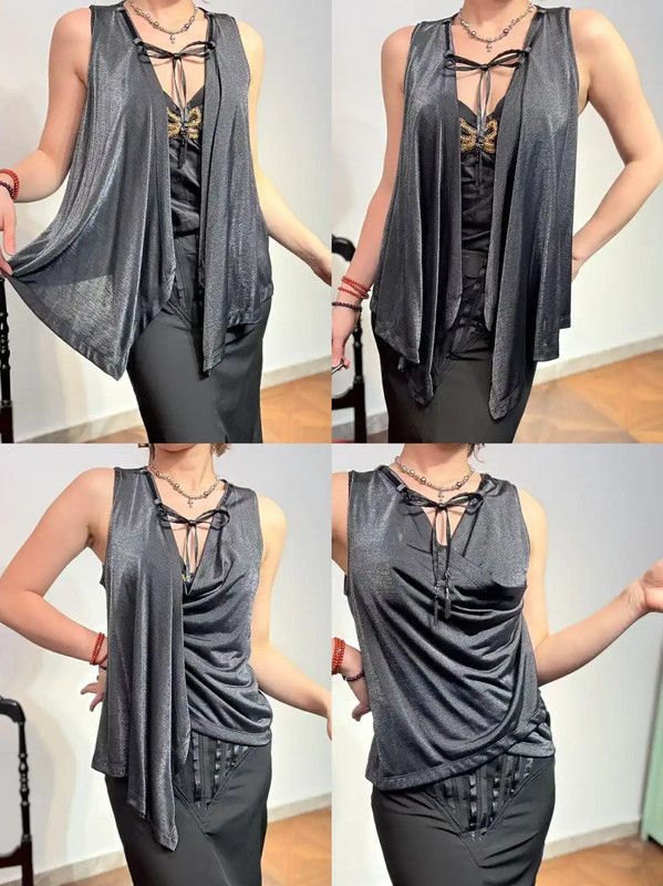Balmain Balmain Black Sleeveless Summer Top for Women 0089 Size S / US 4 / IT 40 - 3 Thumbnail