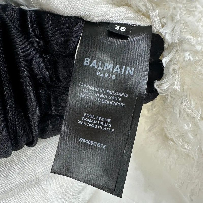 Balmain Balmain White Cotton Dress Size S 0089 Size S / US 4 / IT 40 - 5 Thumbnail