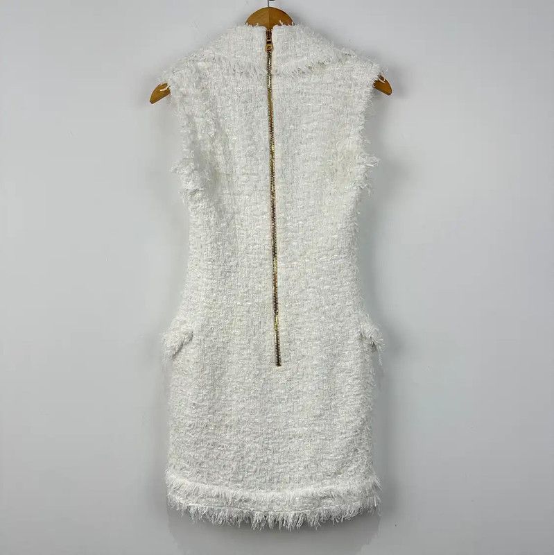 Balmain Balmain White Cotton Dress Size S 0089 Size S / US 4 / IT 40 - 2 Thumbnail