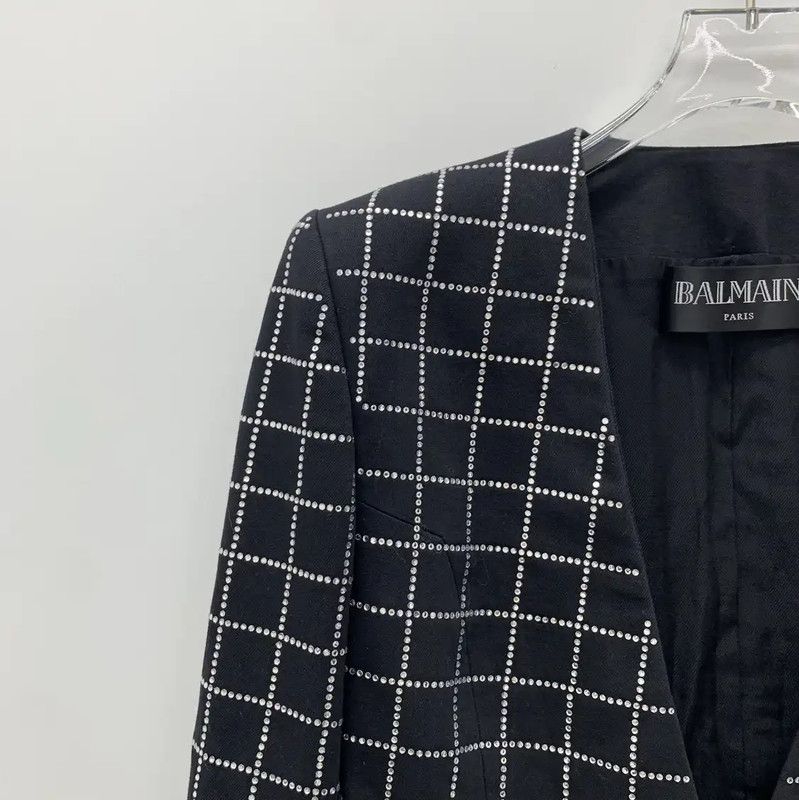 Balmain Balmain Black Cotton Women's Jacket 0089 Size M / US 6-8 / IT 42-44 - 3 Thumbnail