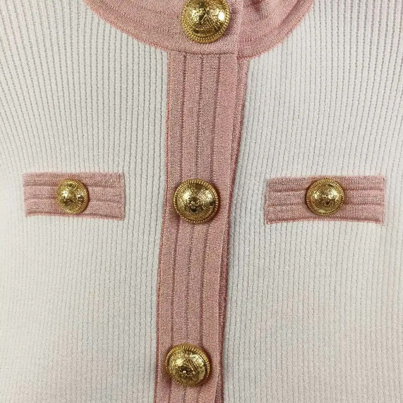 Balmain Balmain White Women's Cardigan with Gold Buttons 0089 Size S / US 4 / IT 40 - 3 Thumbnail