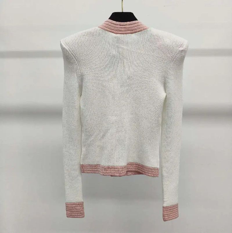 Balmain Balmain White Women's Cardigan with Gold Buttons 0089 Size S / US 4 / IT 40 - 2 Thumbnail