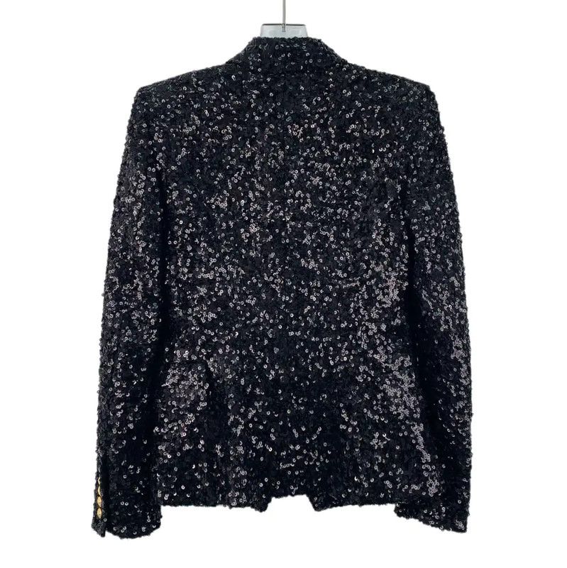 Balmain Balmain Black Sequin Jacket Size S 0089 Size S / US 4 / IT 40 - 2 Thumbnail