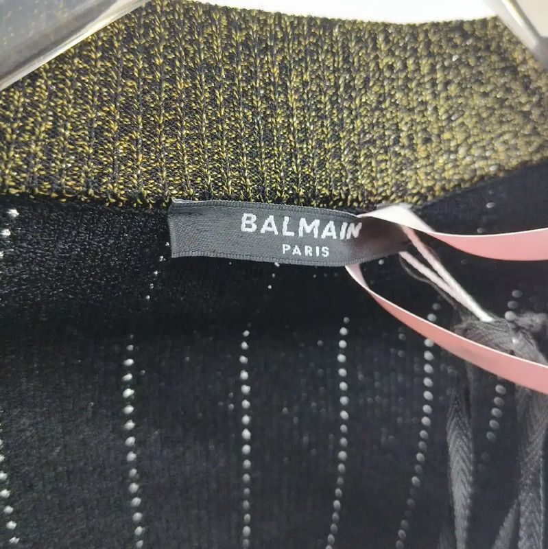 Balmain Balmain Black Women’s Cardigan with Golden Accents 0089 Size S / US 4 / IT 40 - 3 Thumbnail